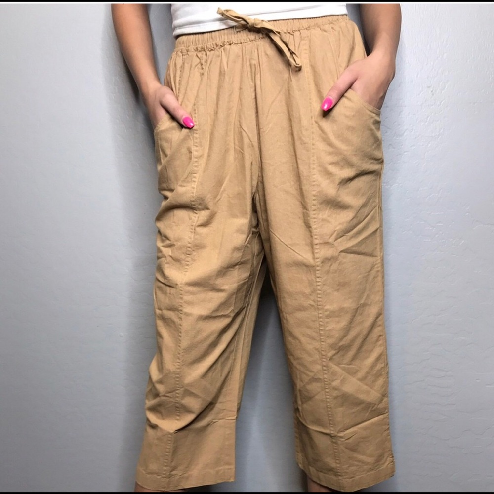 KAKI CROP TROUSERS ⚡️💫🌼